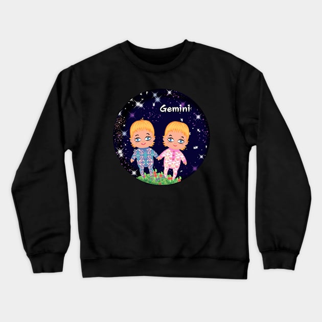 Gemini zodiac sign Crewneck Sweatshirt by maryglu